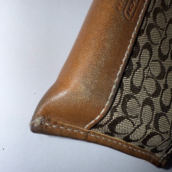 Coach Signature Brown and Tan Key Holder - Picture 3 of 3